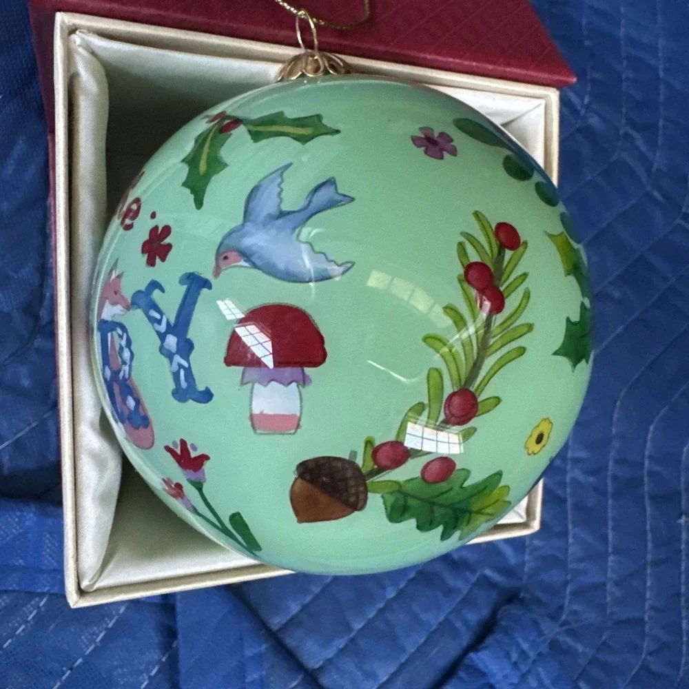 World Market Li Bien Green Woodland Gnome 2025 Glass Ball Ornament